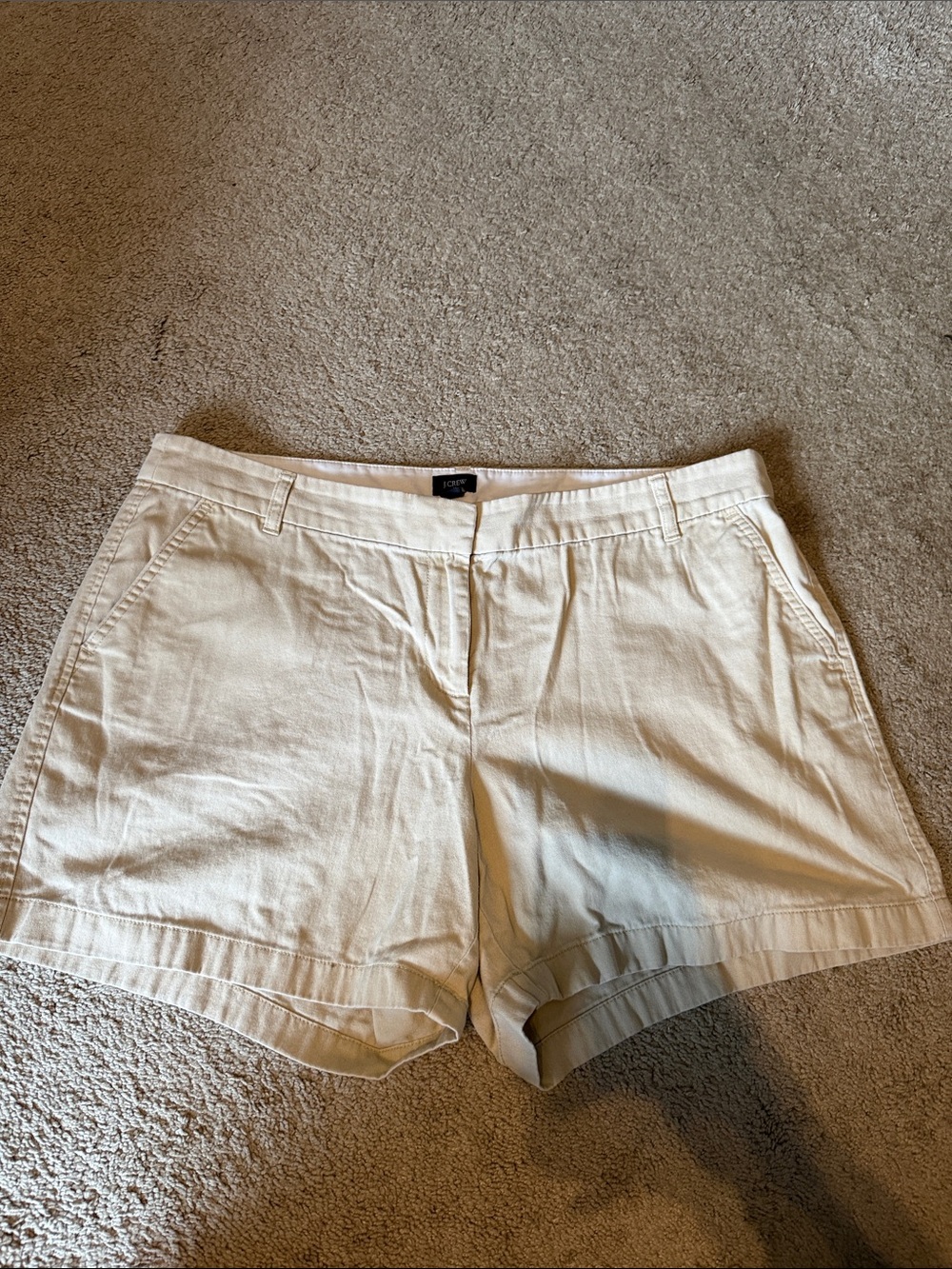 J. Crew Cream Tailored Cotton Shorts